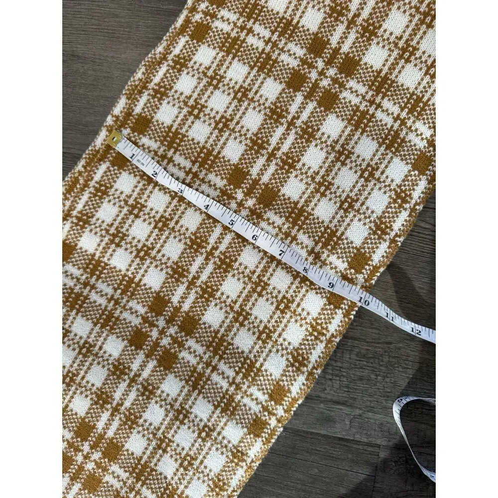 Timberland Scarf NWT Khaki Brown Cream Wheat Plaid Cozy Winter Gift $60 MSRP - Picture 5 of 6